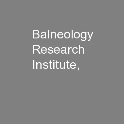 Balneology Research Institute,