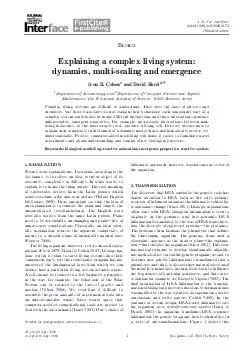 EVIEW Explaining a complex living system dynamics multiscaling and emergence Irun R