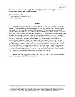 Journal of Sustainability Education Vol