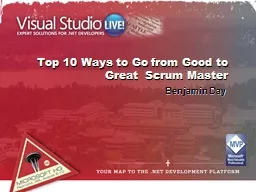 Top 10 Ways to Go from Good to Great  Scrum Master