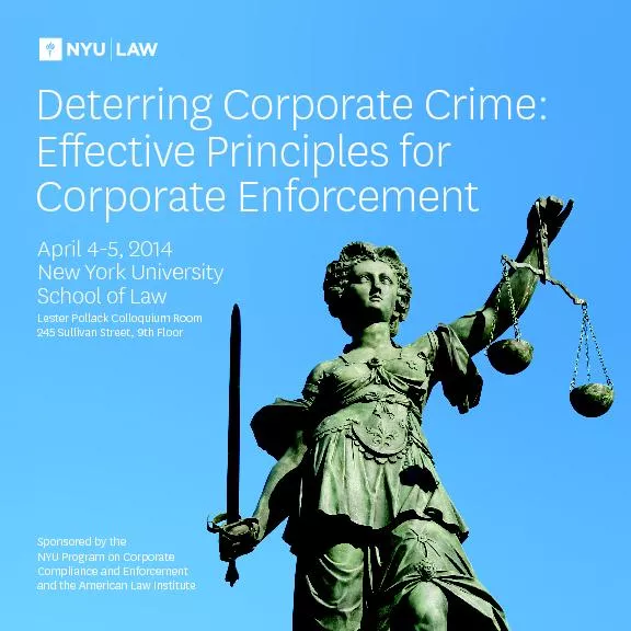 Deterring Corporate Crime: