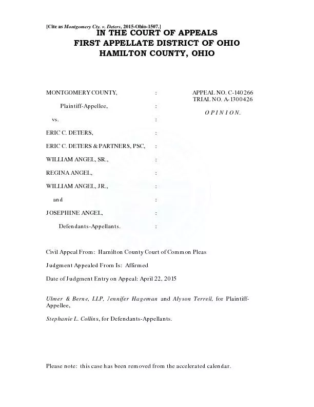 [Cite as Montgomery Cty. v. Deters, 2015-Ohio-1507.] Civil Appeal From