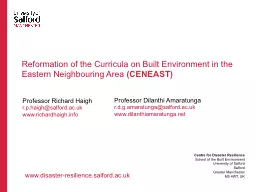 Reformation of the Curricula on Built Environment in the Ea