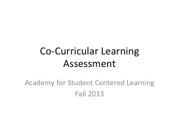 Co-Curricular Learning Assessment