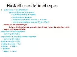 Haskell user defined types