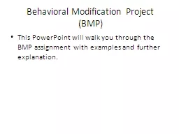 Behavioral Modification Project