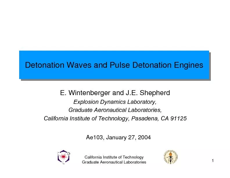 1Detonation Waves and Pulse Detonation Engines