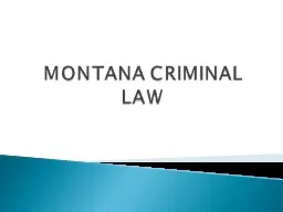 MONTANA CRIMINAL LAW