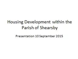 Housing Development within the Parish of Shearsby