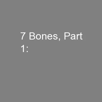 7 Bones, Part 1: