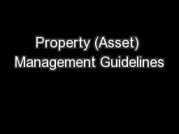 Property (Asset) Management Guidelines