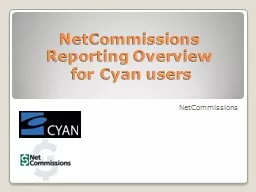 NetCommissions Reporting Overview