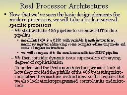 Real Processor Architectures