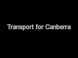 Transport for Canberra
