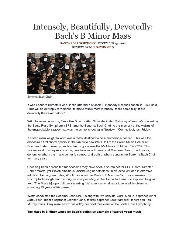 Sonoma Bach Choir