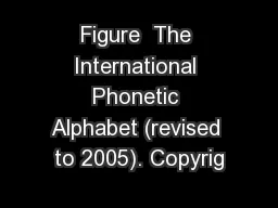 Figure  The International Phonetic Alphabet (revised to 2005). Copyrig