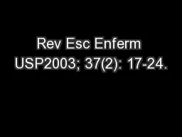 Rev Esc Enferm USP2003; 37(2): 17-24.