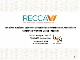 The Sixth Regional Economic Cooperation Conference on Afgha