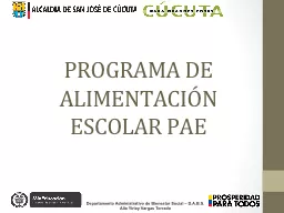 PROGRAMA DE ALIMENTACIÓN ESCOLAR PAE