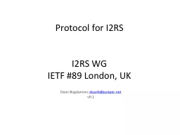 Protocol for I2RS