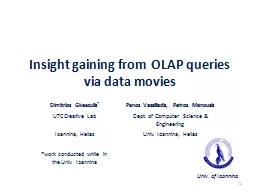 Insight gaining from OLAP queries via data movies