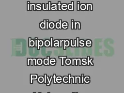 Investigation of plasma of a magnetically insulated ion diode in bipolarpulse mode Tomsk