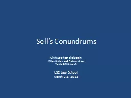 Sell’s Conundrums