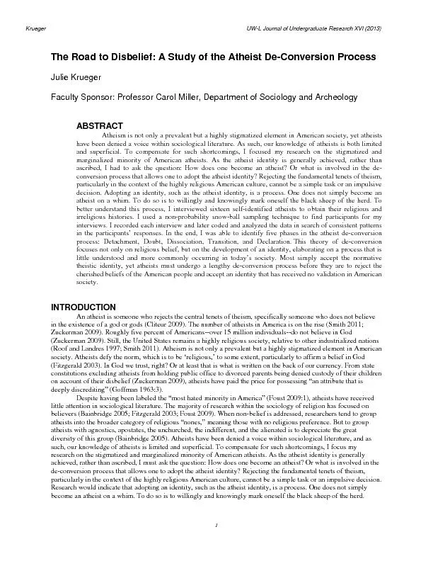 Krueger                    L Journal of Undergraduate Research XVI (20