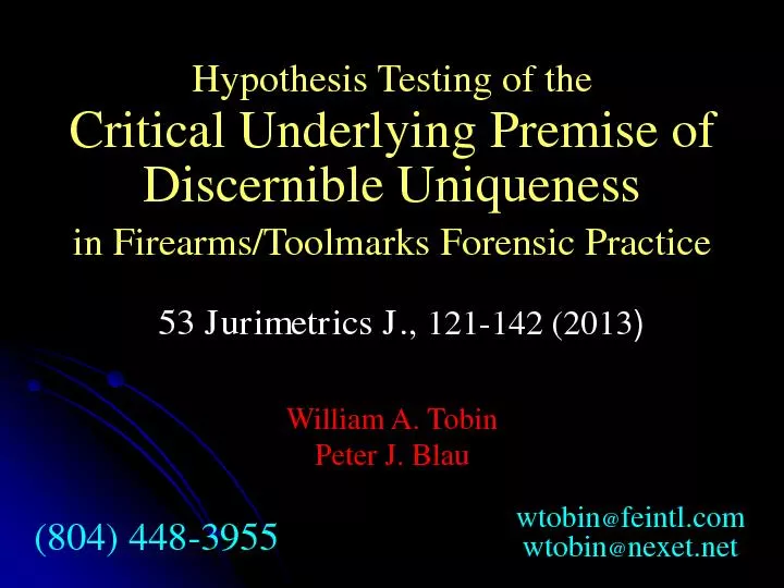 Hypothesis Testing of the