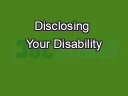 Disclosing Your Disability