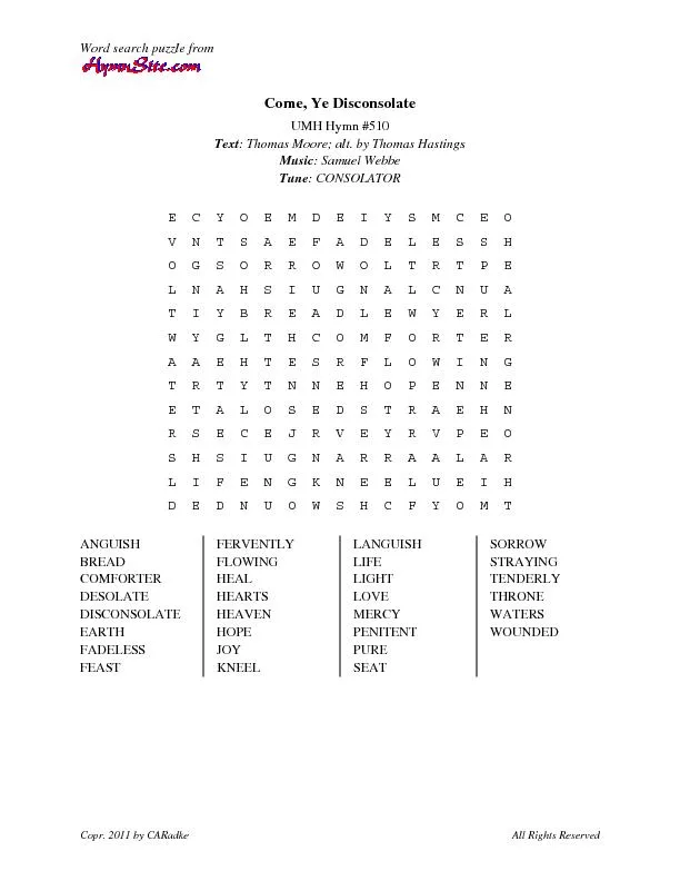 Word search puzzle from