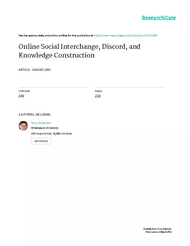 Online Social Interchange, Discord, and Knowledge Construction