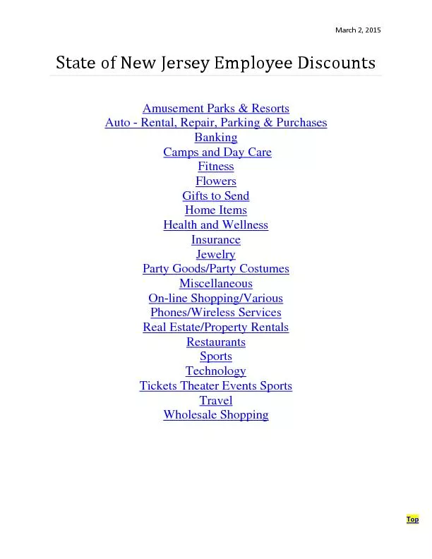 State of New Jersey Employee Discounts