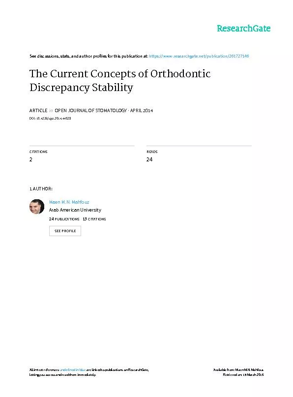 Open Journal of Stomatology2014, , Published Online Aprileshttp://www.