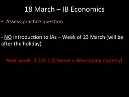 18 March – IB Economics