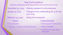 Year End Deadlines