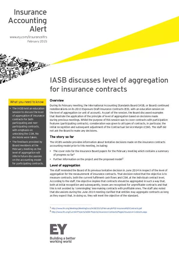 IASB discusses level of aggregation