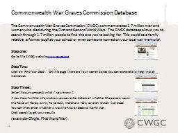 Commonwealth War Graves Commission Database