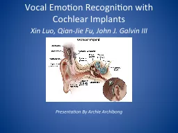 Vocal Emotion Recognition with Cochlear Implants