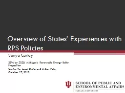 Overview of States’ Experiences with RPS Policies