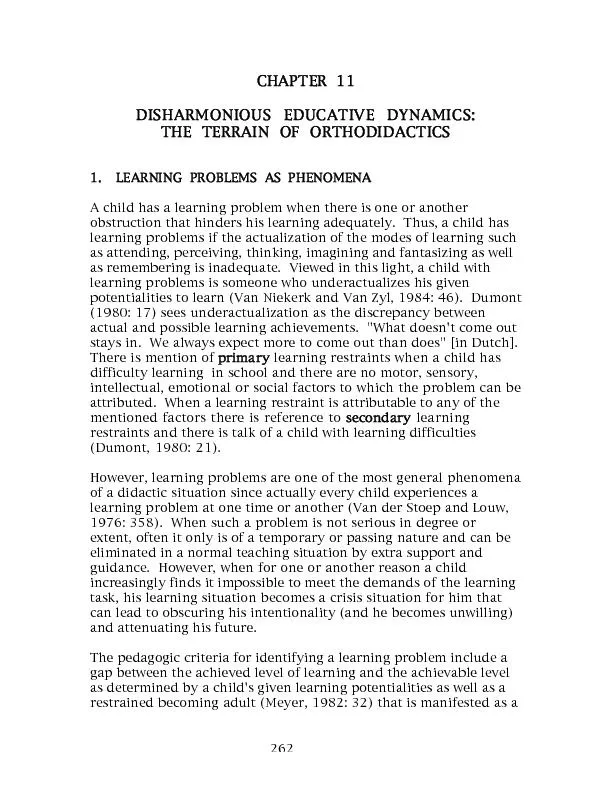 CHAPTER 11DISHARMONIOUS EDUCATIVE DYNAMICS:THE TERRAIN OF ORTHODIDACTI