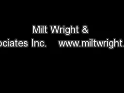 Milt Wright & Associates Inc.    www.miltwright.com