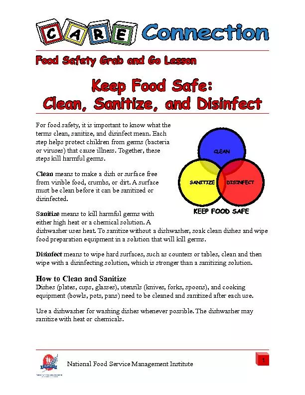 Food Safety Grab and Go Lesson