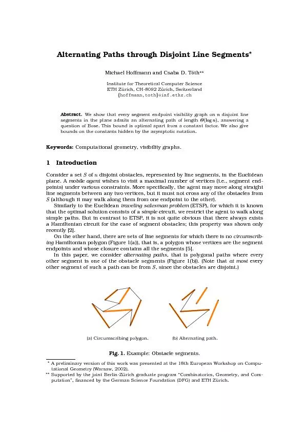 AlternatingPathsthroughDisjointLineSegmentsMichaelHoffmannandCsabaD.T