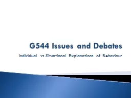 G544 Issues and Debates