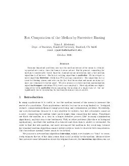 Fast Computation of the Median by Successive Binning Ryan J