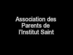 Association des Parents de l’Institut Saint
