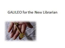 GALILEO for the New Librarian