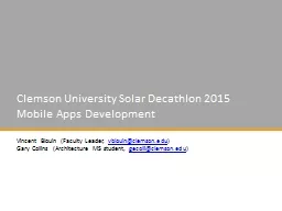 Clemson University Solar Decathlon 2015