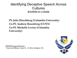 Identifying Deceptive Speech Across Cultures